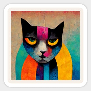 Abstract Cat Sticker